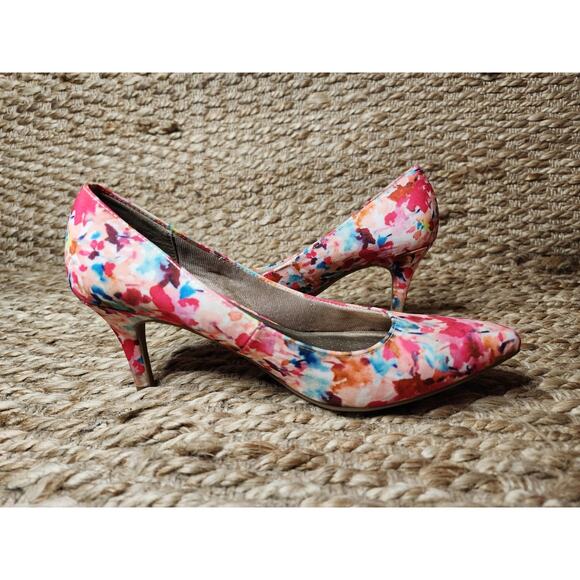 LifeStride Multicolor Floral Heels Pumps Spring Summer Wedding Size 7.5 M - Picture 6 of 11